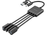 Sandberg 136-81 interface hub USB 3.2 Gen 1 (3.1 Gen 1) Type-A + Type-C 5000 Mbit/s Sort