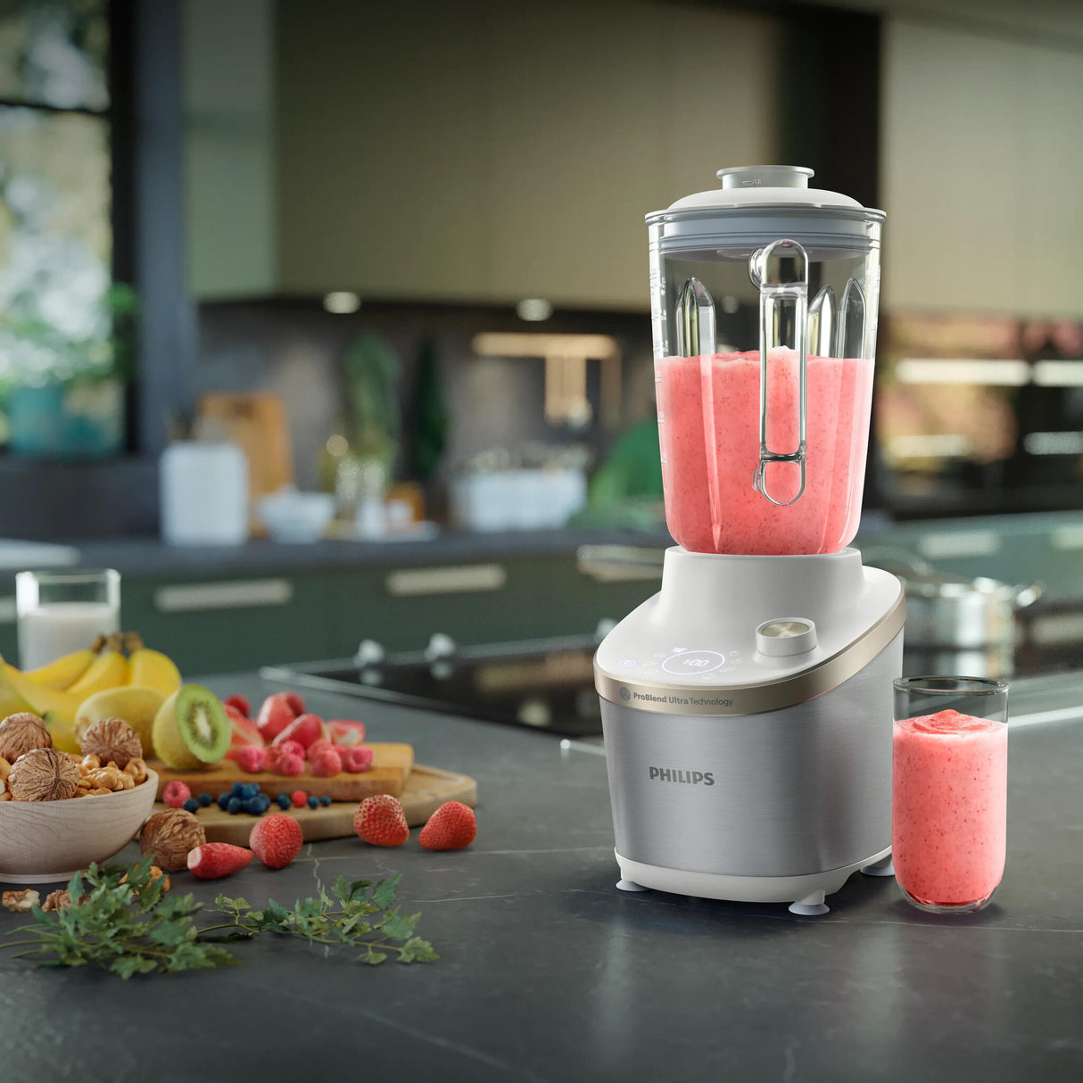 Philips 7000 series HR3760/01 blender 2 L Bordplade blender 1500 W Rustfrit stål, Hvid