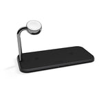Zens Triple Alu. Lader Qi Trådløs 220 V Sort 2x10 W Med Apple Watch Lader (Apple Qc 7,5 W)