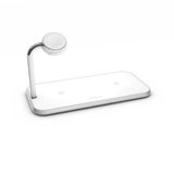 Zens Triple Alu. Lader Qi Trådløs 220 V 2x10 W Med Apple Watch Lader (Apple Qc 7,5 W) Hvid