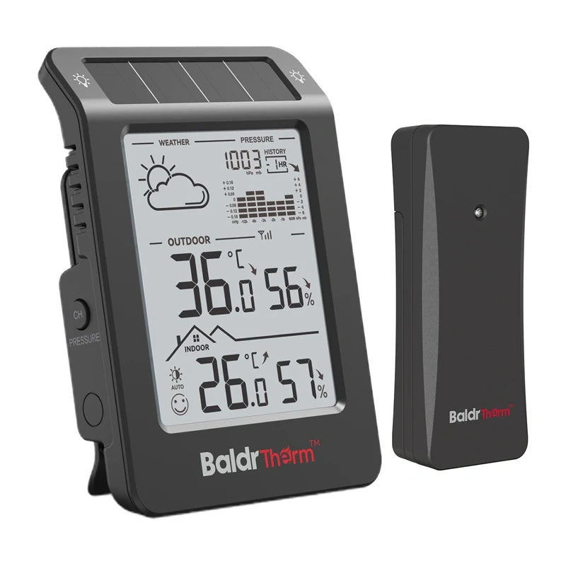BALDRTHERM B0596WT2H2P-V1 Solenergi-vejrstation (sort)