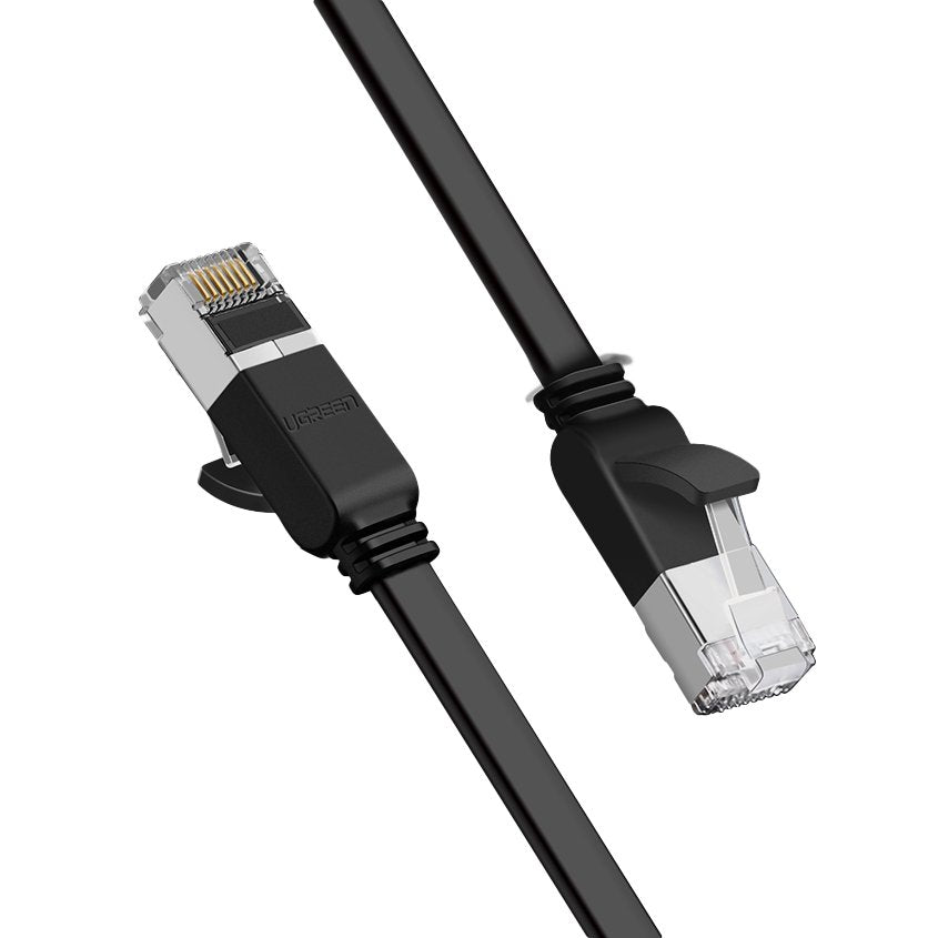 Ugreen fladkabelt netværkskabel Ethernet patch-kabel RJ45 Cat 6 UTP 1000 Mbps 2 m sort (50185)