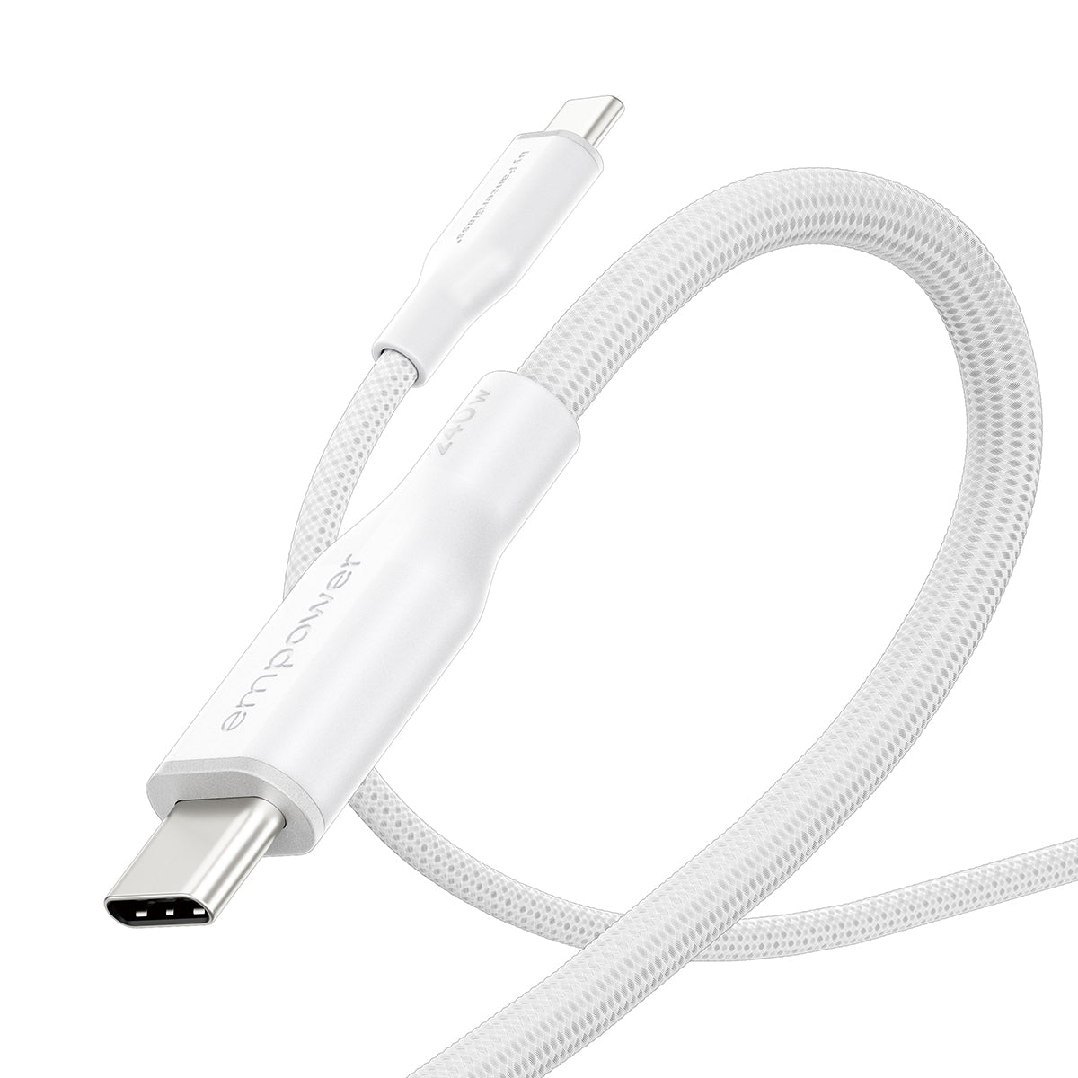 PanzerGlass empower by ® Racing 240W USB-C to USB-C Kabel | USB 2.0 | 2M | Silver White
