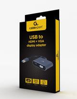 Gembird A-USB3-HDMIVGA-01 USB grafisk adapter 3840 x 2160 pixel Grå