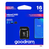 Goodram Microcard 16 GB micro SD HC UHS-I klasse 10 hukommelseskort, SD-adapter (M1AA-0160R12)