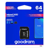Goodram Microcard 64 GB micro SD XC UHS-I klasse 10 hukommelseskort, SD-adapter (M1AA-0640R12)