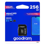 Goodram Microcard 256 GB micro SD XC UHS-I klasse 10 hukommelseskort, SD-adapter (M1AA-2560R12)