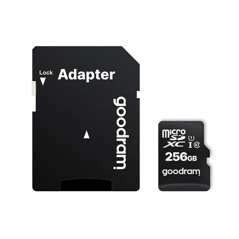 Goodram Microcard 256 GB micro SD XC UHS-I klasse 10 hukommelseskort, SD-adapter (M1AA-2560R12)
