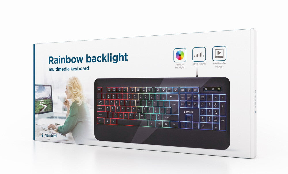 Gembird KB-UML-03 tastatur Spil USB QWERTY US engelsk Sort