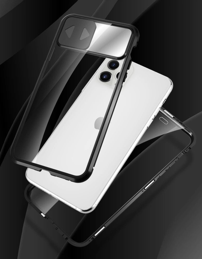 Wozinsky Magnetic Cam Slider Case Full Body Cover indbygget frontglaslinserotator til Huawei P40 sort