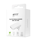 Gear Oplader 220V 1xUSB-C+1xUSB-A PD/PPS 36W+QC 18W GaN Hvid