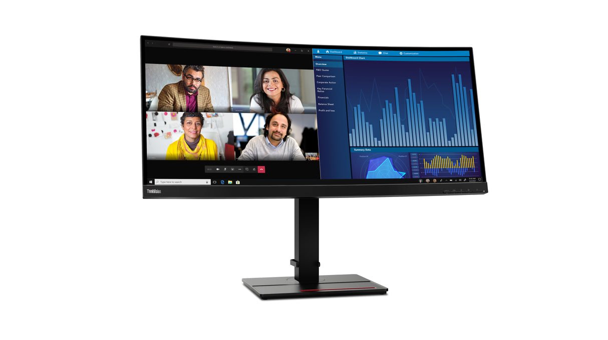Lenovo ThinkVision P34w-20 LED display 86,7 cm (34.1") 3440 x 1440 pixel Wide Quad HD Sort