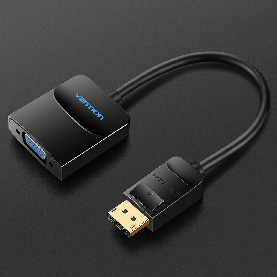 Vention HBFBB videokabel adapter 0,15 m DisplayPort VGA (D-Sub) Sort