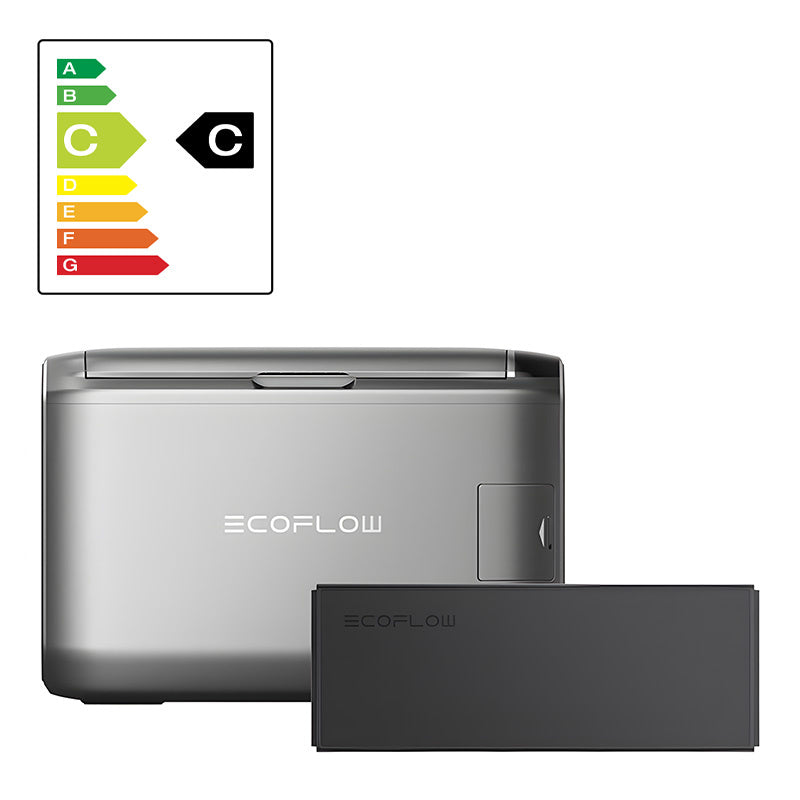 Set: EcoFlow Glacier 45L bærbart køleskab + 298Wh batteri.
