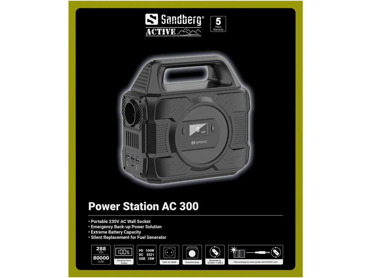Sandberg 420-84 Bærbar energistation 80000 mAh 300 W 3,26 kg