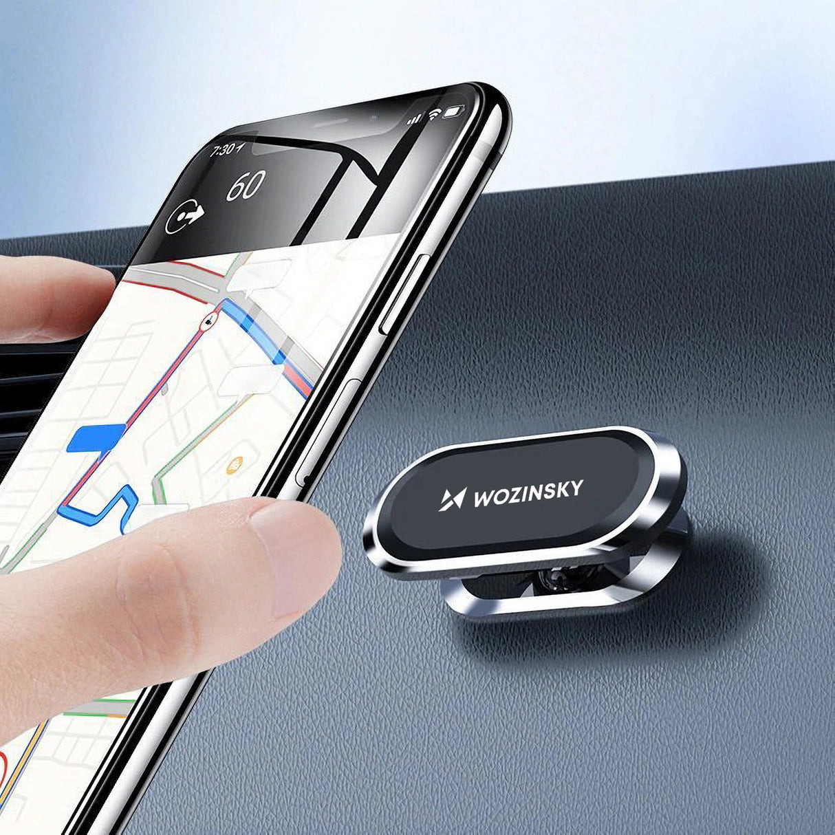 Wozinsky selvklæbende magnetisk 360 Car Dashboard Mount Silver (WMH-06)