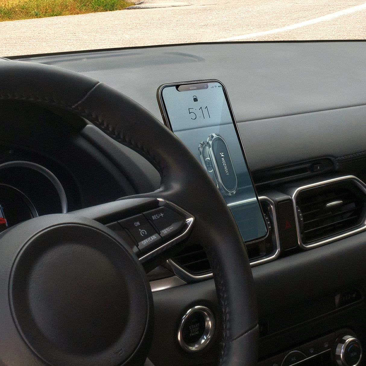 Wozinsky selvklæbende magnetisk 360 Car Dashboard Mount Silver (WMH-06)