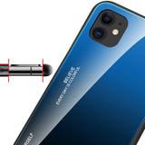 Gradient Glass Durable Cover med tempereret glas Bagside iPhone 12 mini sort-rød