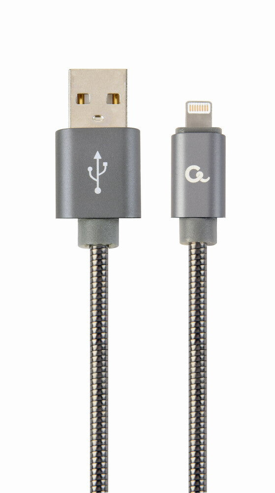 Cablexpert CC-USB2S-AMLM-1M-BG Lightning kabel 8 m Grå