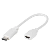 Vivanco 0.1m USB-kabel USB 2.0 0,1 m USB C Micro-USB B Hvid