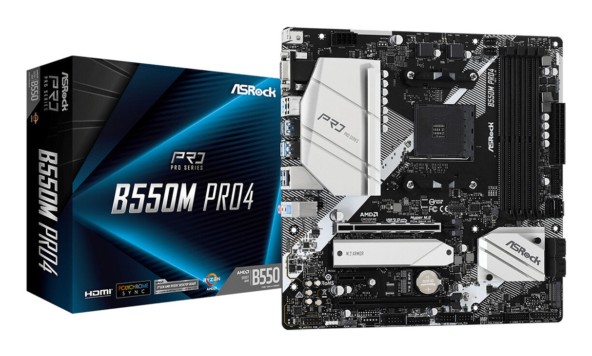 Asrock B550M Pro4 AMD B550 Stik AM4 micro ATX