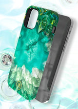 Kingxbar Agate Series case dekoreret trykt Agate iPhone 12 mini rød