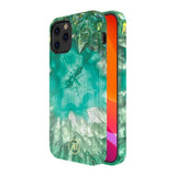 Kingxbar Agate Series case dekoreret trykt Agate iPhone 12 mini grøn