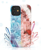 Kingxbar Agate Series case dekoreret trykt Agate iPhone 12 mini grøn