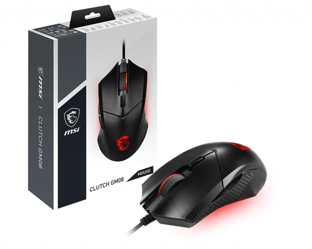 MSI Clutch GM08 mus Spil Ambidextrous USB Type-A Optisk 4200 dpi
