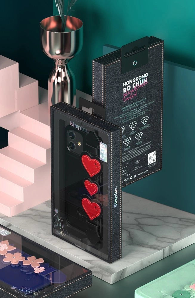 Kingxbar Sweet Series-huse dekoreret med originale Swarovski krystaller iPhone 12 mini grøn