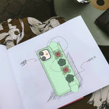 Kingxbar Sweet Series-huse dekoreret med originale Swarovski krystaller iPhone 12 mini grøn