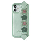 Kingxbar Sweet Series-hylster dekoreret med originale Swarovski krystaller iPhone 12 Pro / iPhone 12 grøn