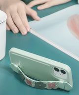 Kingxbar Sweet Series-hylster dekoreret med originale Swarovski krystaller iPhone 12 Pro / iPhone 12 grøn