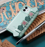 Kingxbar Sweet Series-hylster dekoreret med originale Swarovski krystaller iPhone 12 Pro / iPhone 12 sort