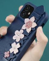 Kingxbar Sweet Series-hylster dekoreret med originale Swarovski krystaller iPhone 12 Pro / iPhone 12 sort