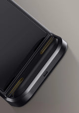 Baseus bil hovedstøtte telefon holder med indbygget 15 W Qi trådløs oplader sort (WXHZ-01)