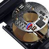 Baseus bil hovedstøtte telefon holder med indbygget 15 W Qi trådløs oplader sort (WXHZ-01)