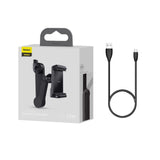 Baseus bil hovedstøtte telefon holder med indbygget 15 W Qi trådløs oplader sort (WXHZ-01)