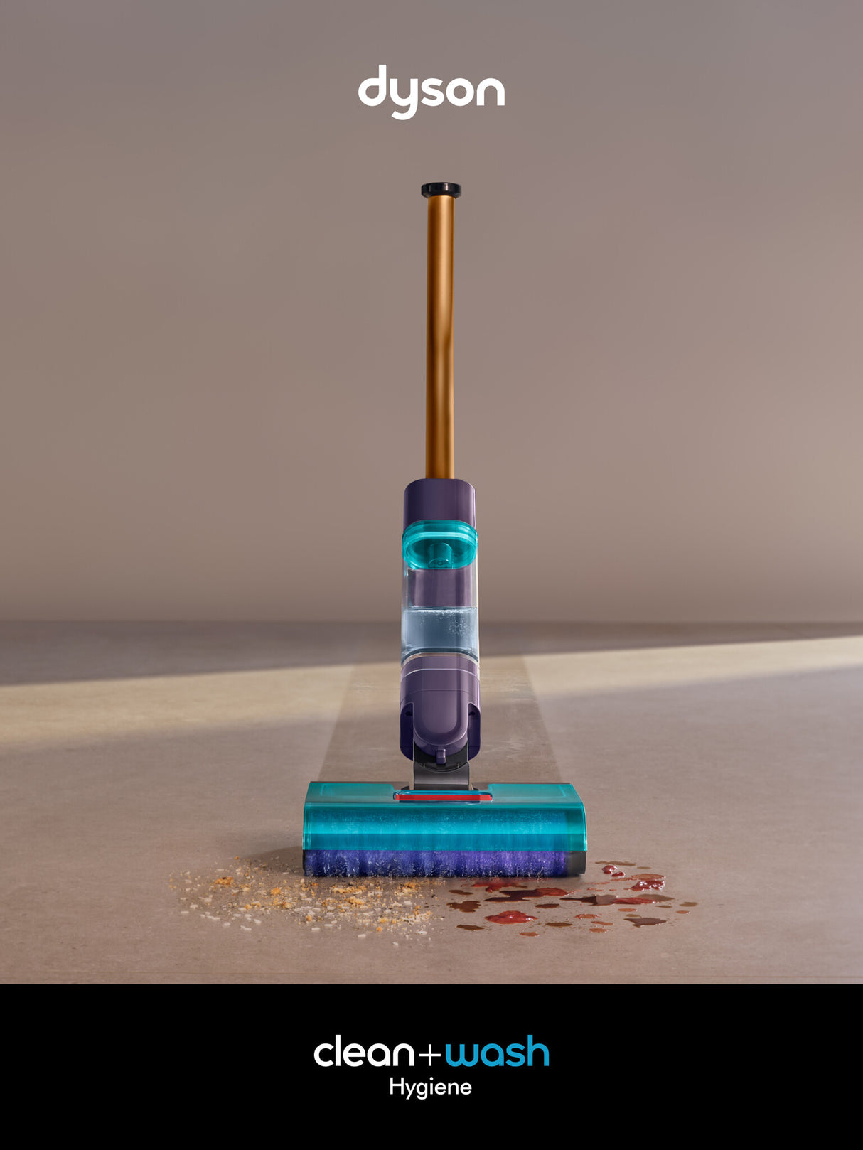 Dyson Clean + Wash Hygiene Elektrisk kost Batteri Tør&våd Poseløs Blå, Kobberfarve