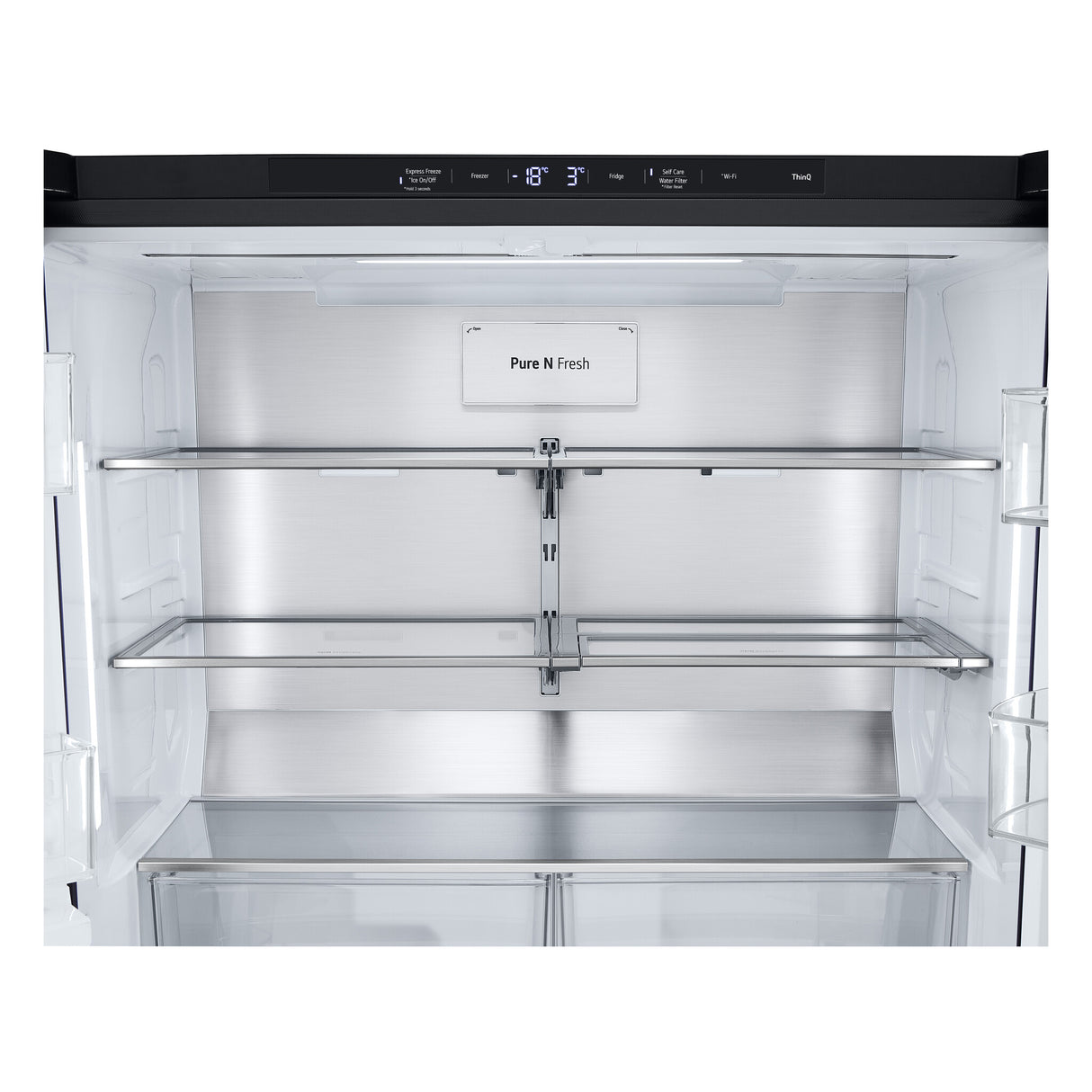 LG InstaView GMG960EVJE side-by-side køle-fryseskab Fritstående 638 L Sort