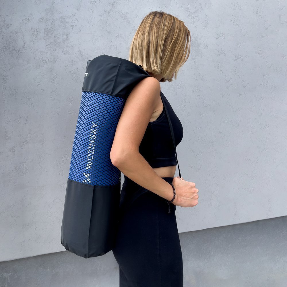 Wozinsky træningsmad 181 x 63 x 0,9 cm tyk gymnastik yoga mad blå