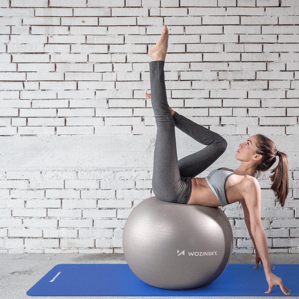 Wozinsky træningsmad 181 x 63 x 0,9 cm tyk gymnastik yoga mad blå