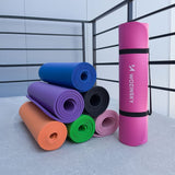 Wozinsky træningsmat 181 x 63 x 0,9 cm tyk gymnastik-yoga-mat sort
