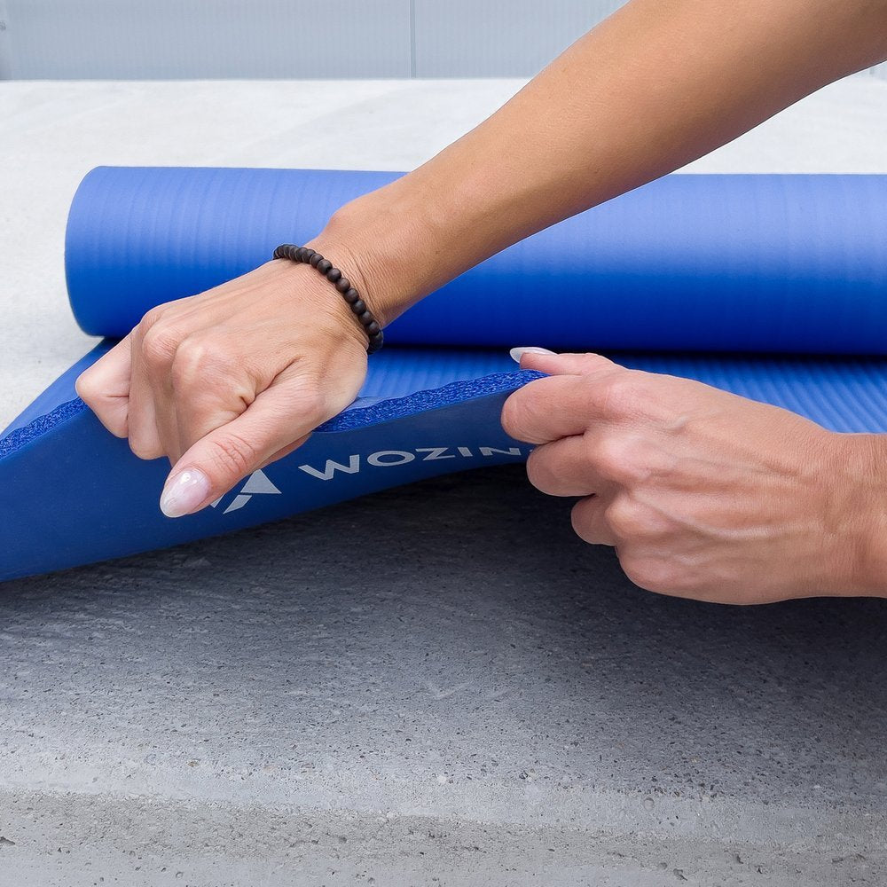Wozinsky træningsmat 181 x 63 x 0,9 cm tyk gymnastik-yoga-mat sort