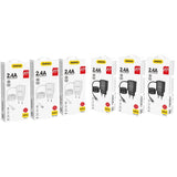 Dudao oplader 2x USB med indbygget 12W Lightning kabel sort (A2ProL sort)