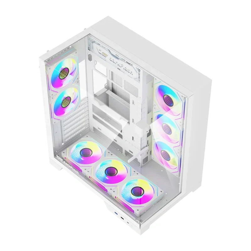 Computerkasse DarkFlash TH285 PLUS + 8 blæsere (hvid)