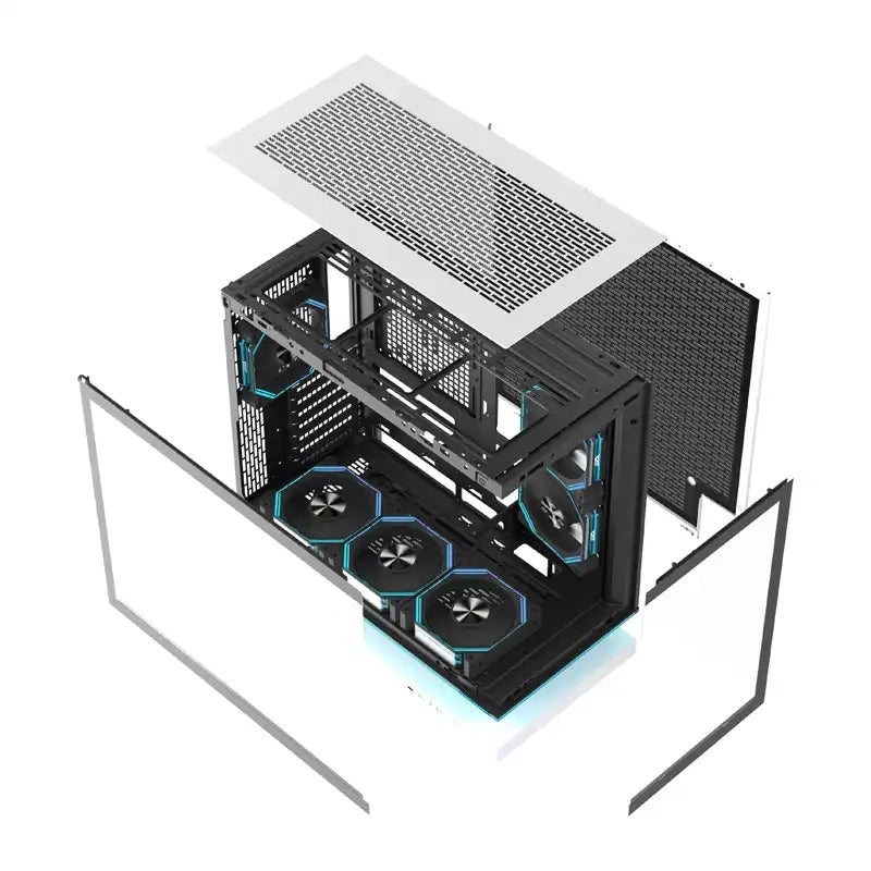 DarkFlash F1 ATX Computer Case + 6 Fans (hvid)