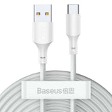 Baseus 2x USB-A - USB Type C kabel hurtig opladning Hurtig opladning 40 W 5 A 1,5 m - hvid (TZCATZJ-02)