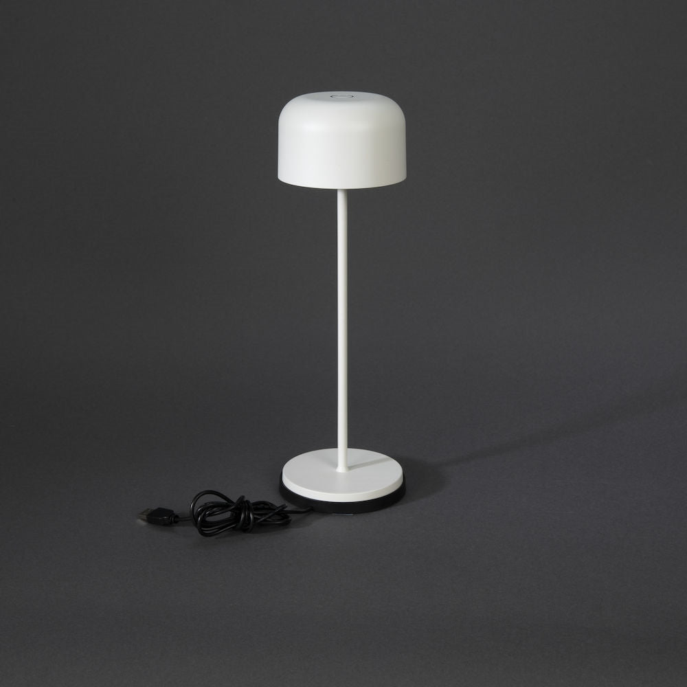 Konstsmide Lille hvid bordlampe portable