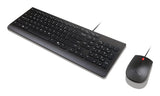 Lenovo Essential Wired Combo Sæt med mus og tastatur Kablet USA med Euro-symbol